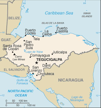 Map Honduras