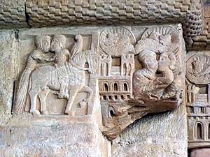 Canga de Onis - Church porch detail