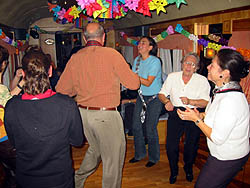 Informal aerobics in the pub car on the Transcant&aacute;brico