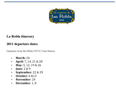 Robla Schedule